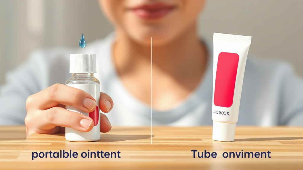 일회용 연고의 위생과 휴대성: 언제 어디서나 간편하게 (realistic 스타일)