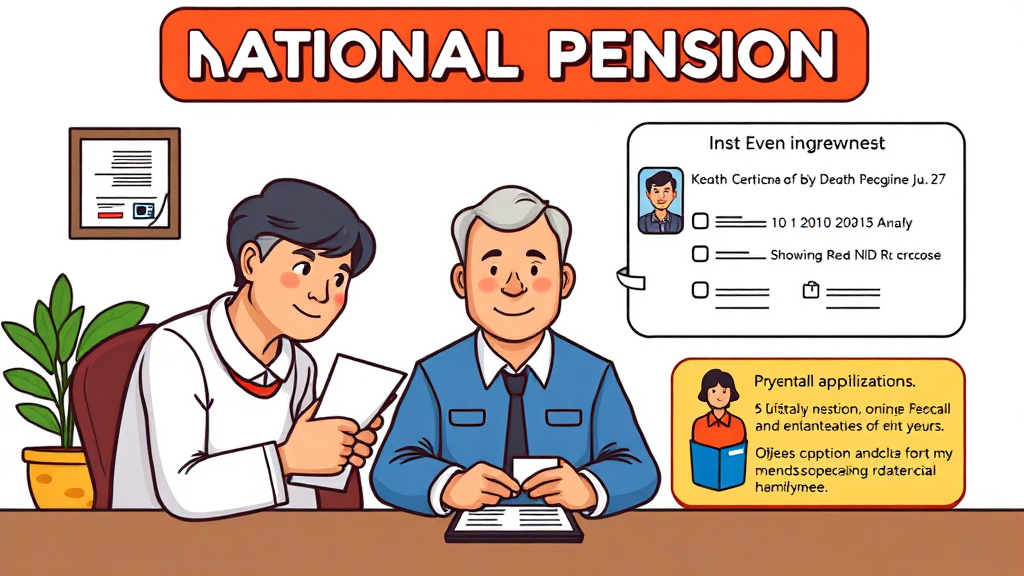 연금 상속 시 필요한 구비 서류와 신청 방법 (cartoon 스타일)