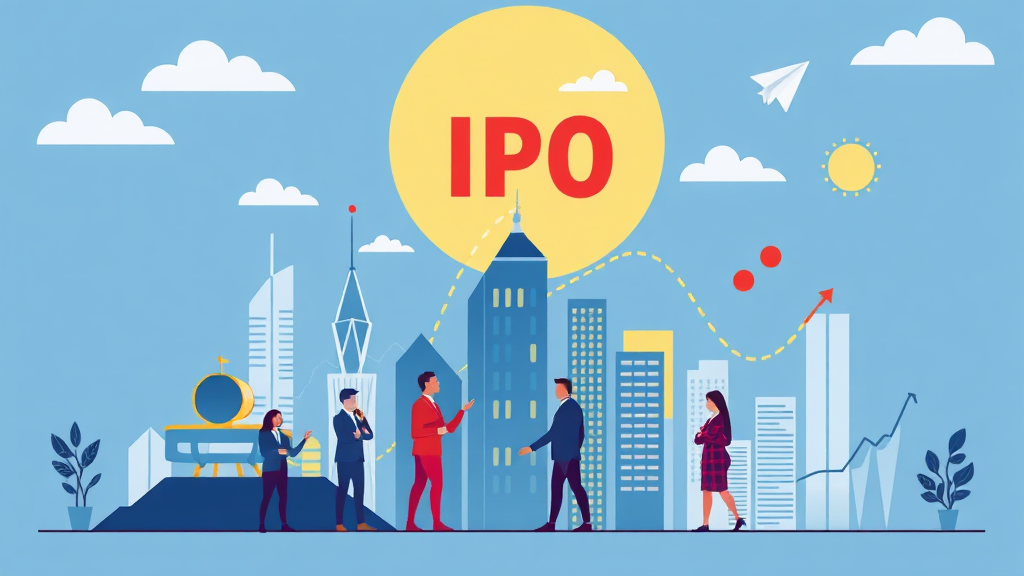 공모주 투자 시 유의사항 및 시장 전망 (illustration 스타일)