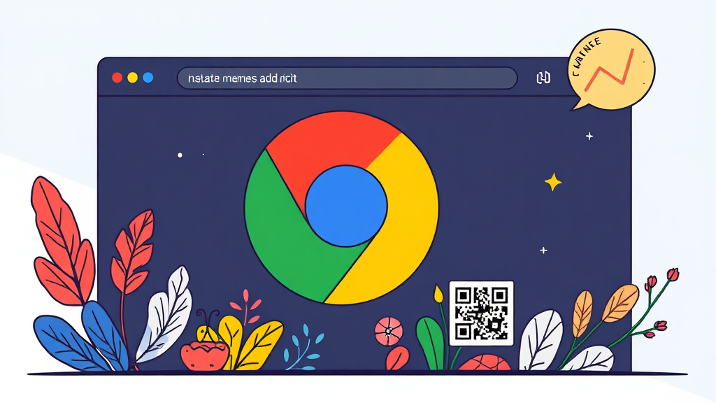 주소창, 단순 검색을 넘어선 활용법 (illustration 스타일)