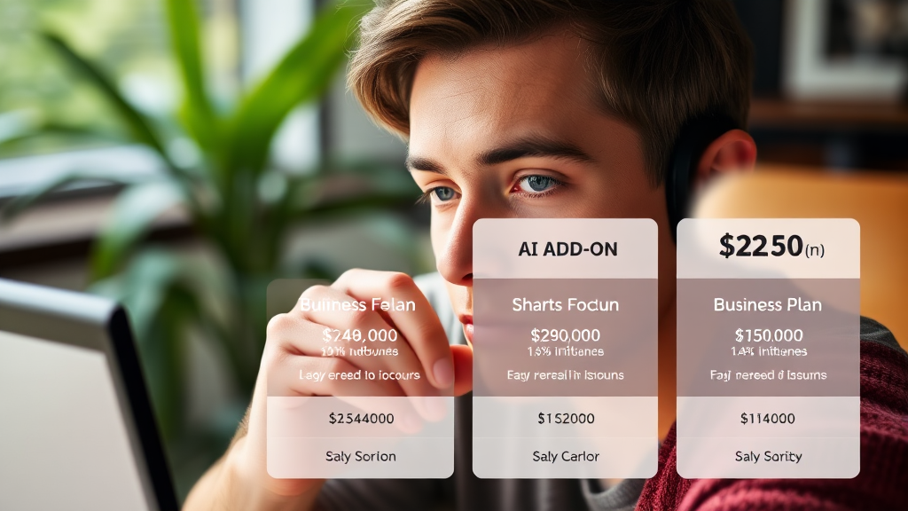 노션 AI 요금제와 가격 비교 (realistic 스타일)