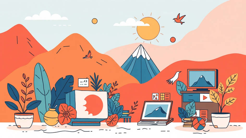 이미지, 영상, 표를 활용한 시각적 집중력 강화 (illustration 스타일)