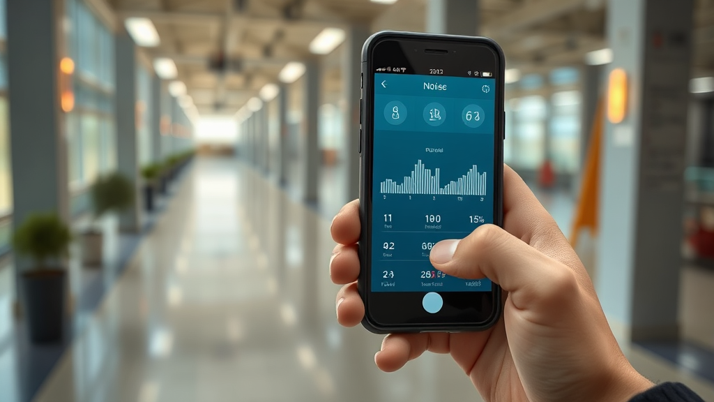 층간 소음 측정, 앱으로 간편하게 해결하기 (realistic 스타일)