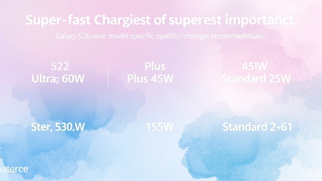 S26 울트라, 플러스, 기본형: 모델별 최적 충전기 추천 (watercolor 스타일)