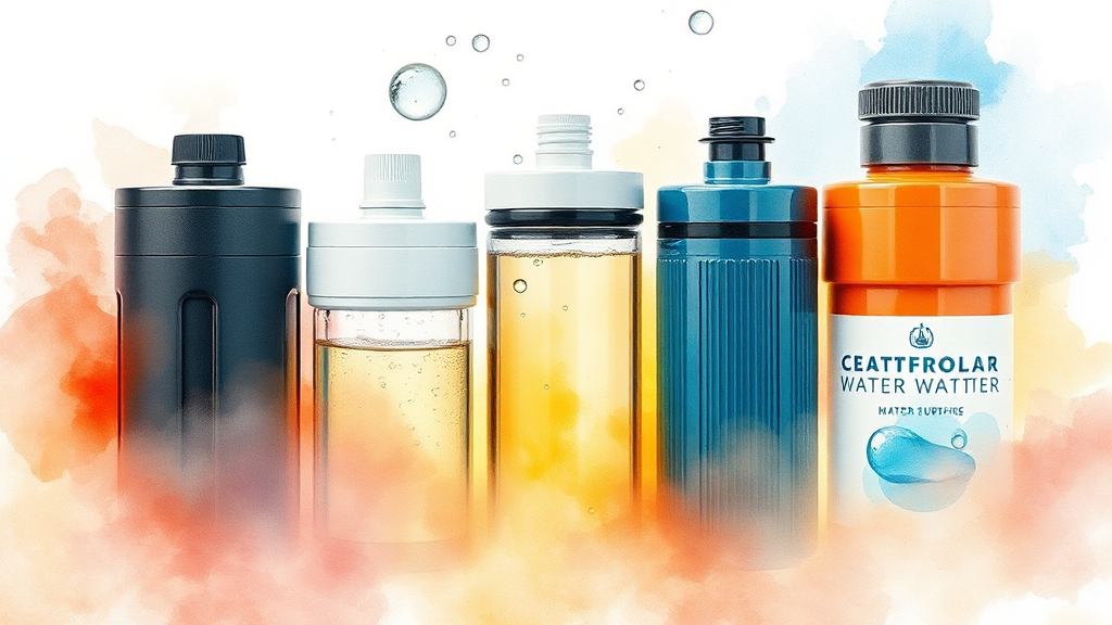 정수기 필터, 물맛을 좌우하는 핵심 요소 (watercolor 스타일)