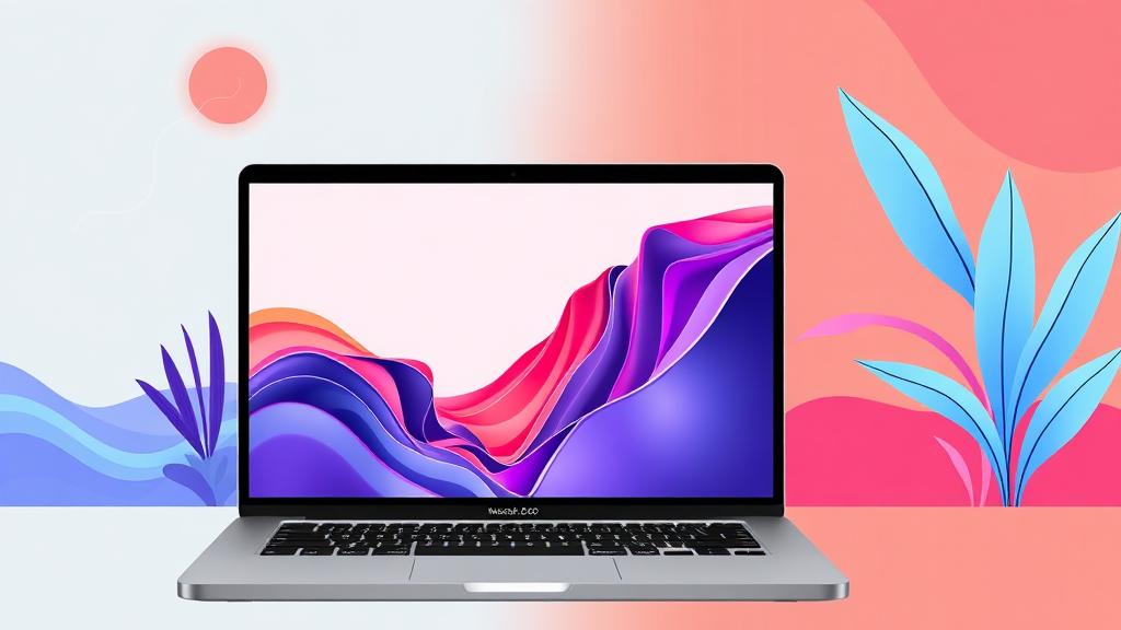 13인치 Liquid Retina 디스플레이와 휴대성 (illustration 스타일)