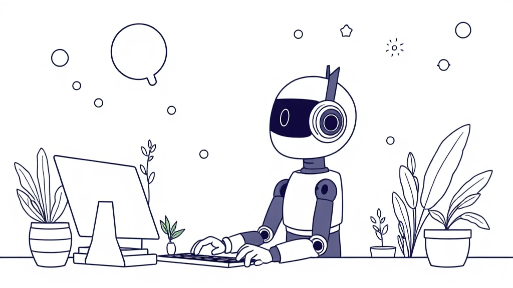 AI 챗봇 활용법: 궁금증 해결부터 창작 활동까지 (illustration 스타일)