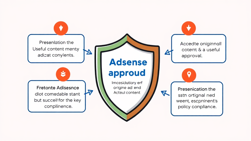 애드센스 승인을 위한 필수 조건과 절차 (cartoon 스타일)