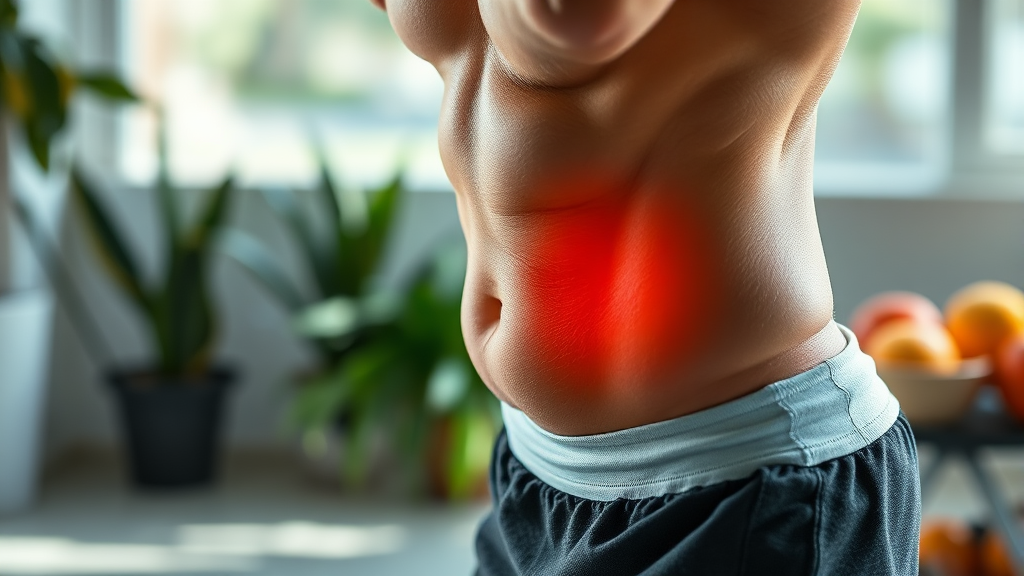 운동과 함께 내장 지방 효과적으로 줄이기 (realistic 스타일)