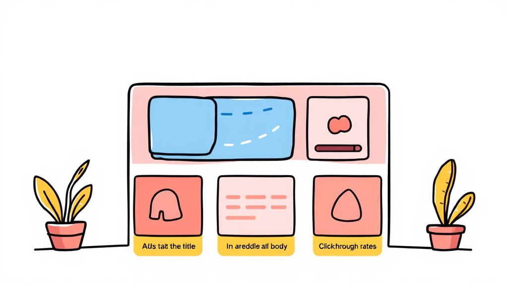 클릭률 높이는 광고 배치 황금 위치 찾기 (cartoon 스타일)