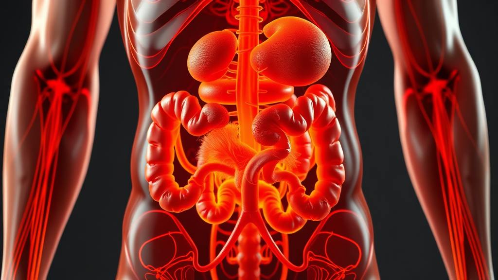 내장지방 빼는 약, 어떤 원리로 작용할까? (realistic 스타일)