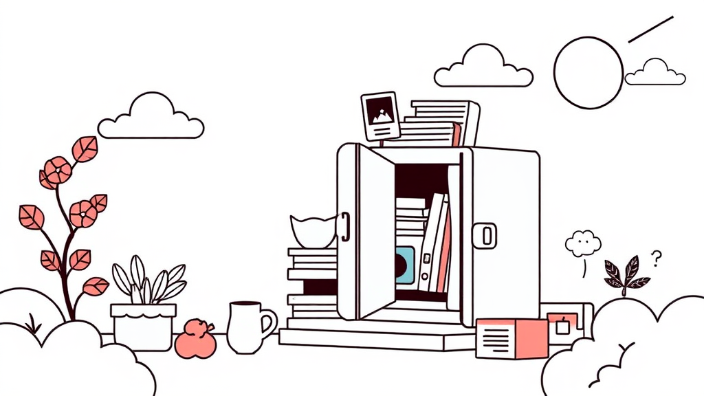 톡서랍 플러스: 백업과 복원의 새로운 기준 (illustration 스타일)