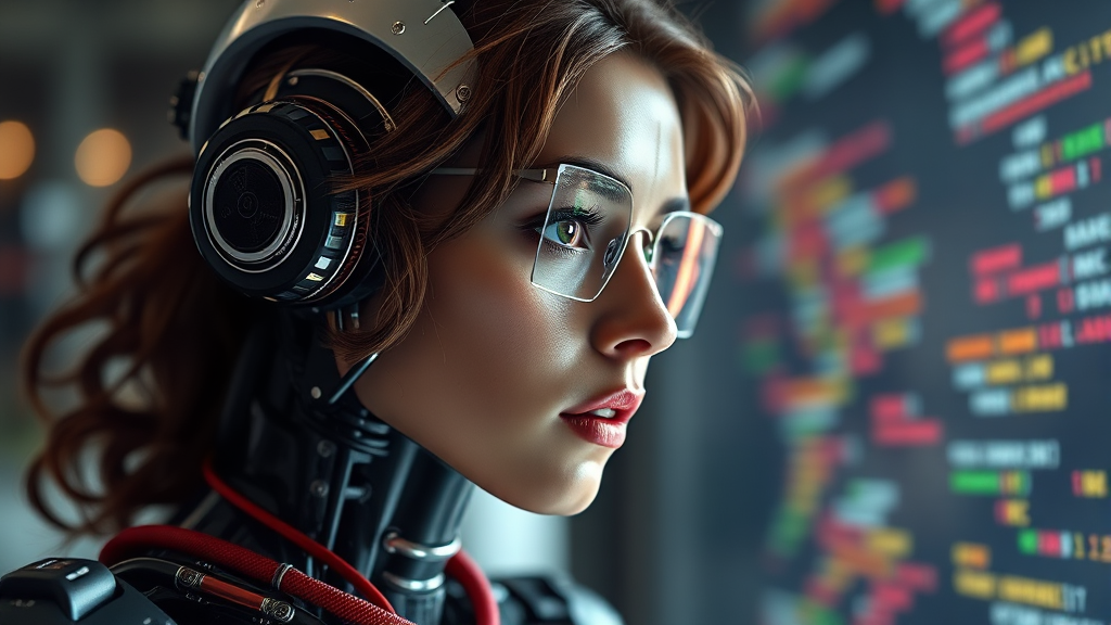 AI 코딩 도구의 등장과 개발 방식의 혁신 (realistic 스타일)