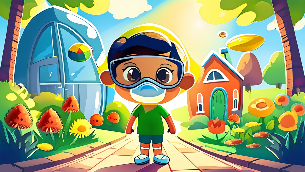 알레르기 비염 증상 완화를 위한 생활 습관 관리 (cartoon 스타일)