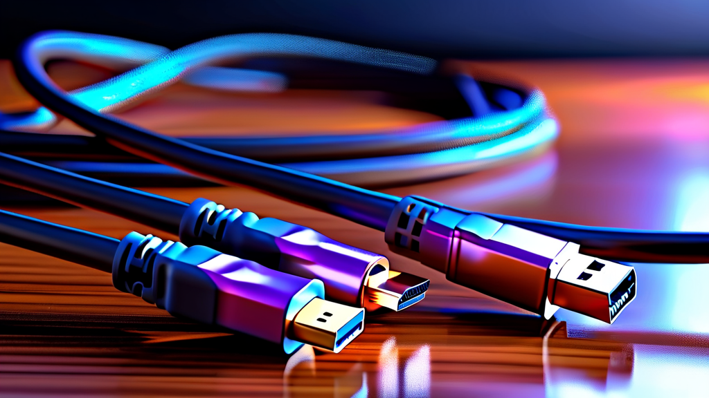 HDMI 광케이블 vs 일반 HDMI 케이블 비교 (realistic 스타일)