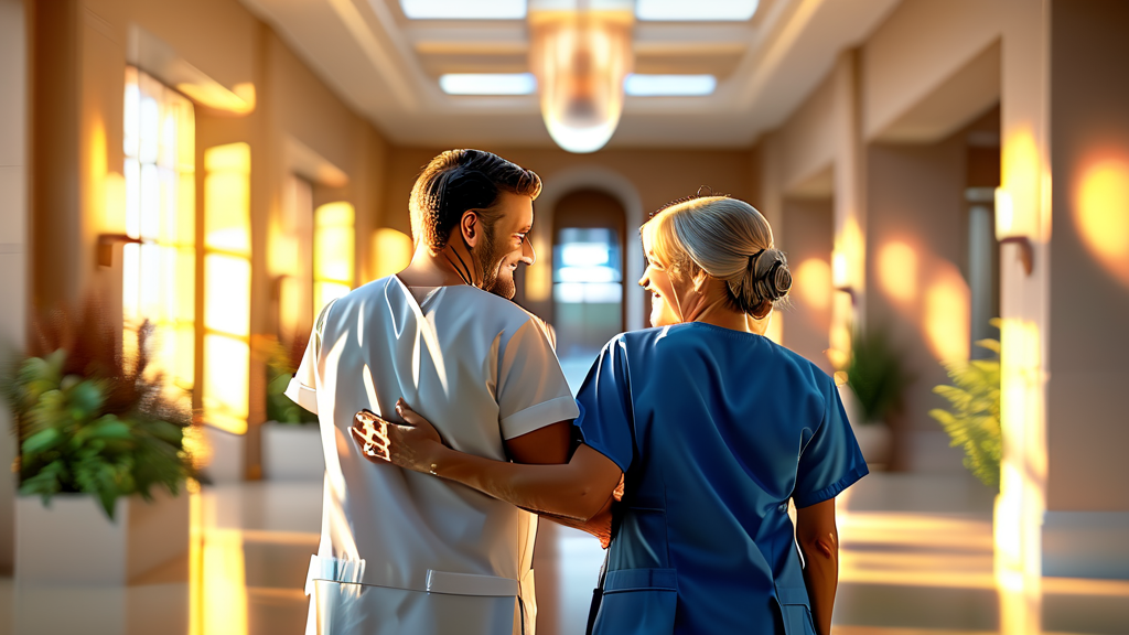 요양병원 간병비 부담 완화: 시범사업 확대 (realistic 스타일)