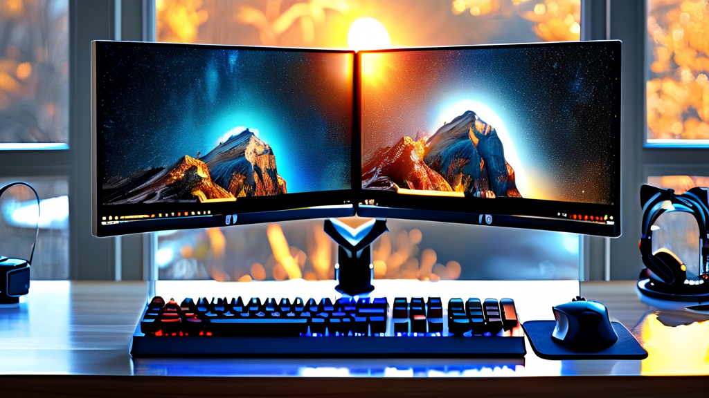 내장 그래픽 vs 외장 그래픽: 듀얼 모니터 성능 비교 (realistic 스타일)