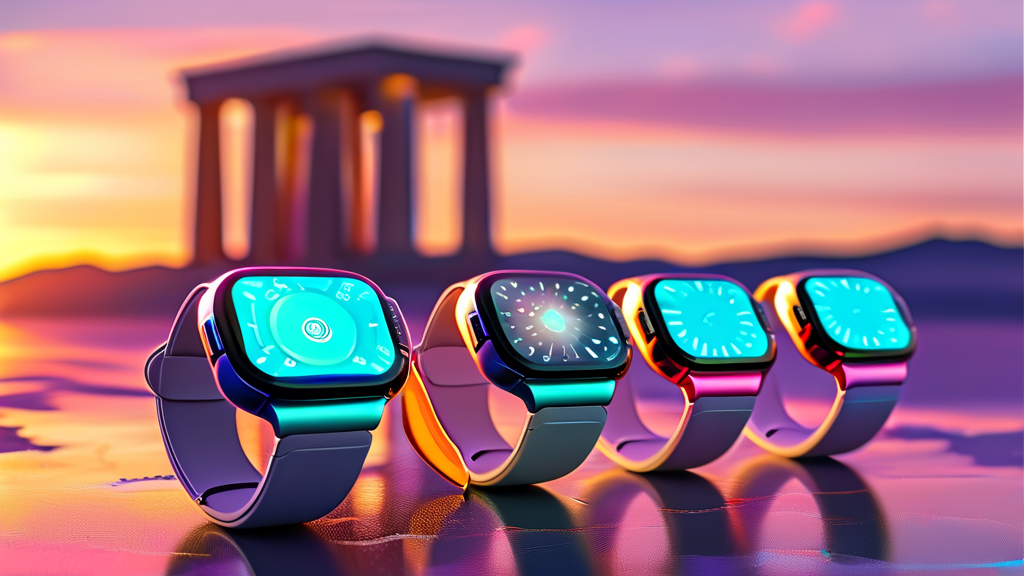 비침습 혈당 측정: 삼성과 애플의 기술 경쟁 (realistic 스타일)