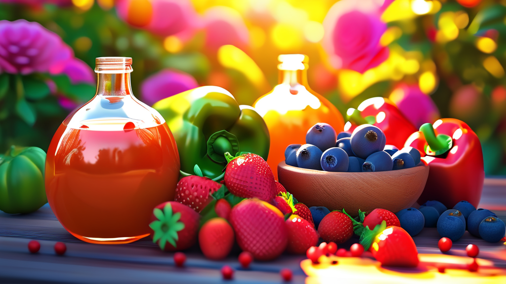 몸을 지키는 항산화 식품 7가지 (realistic 스타일)