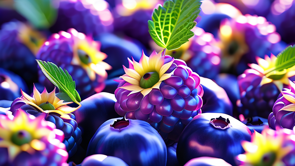 블루베리: 산화 스트레스 감소의 최강자 (realistic 스타일)