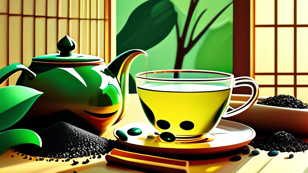 녹차와 다크 초콜릿: 일상 속 항산화 습관 (illustration 스타일)