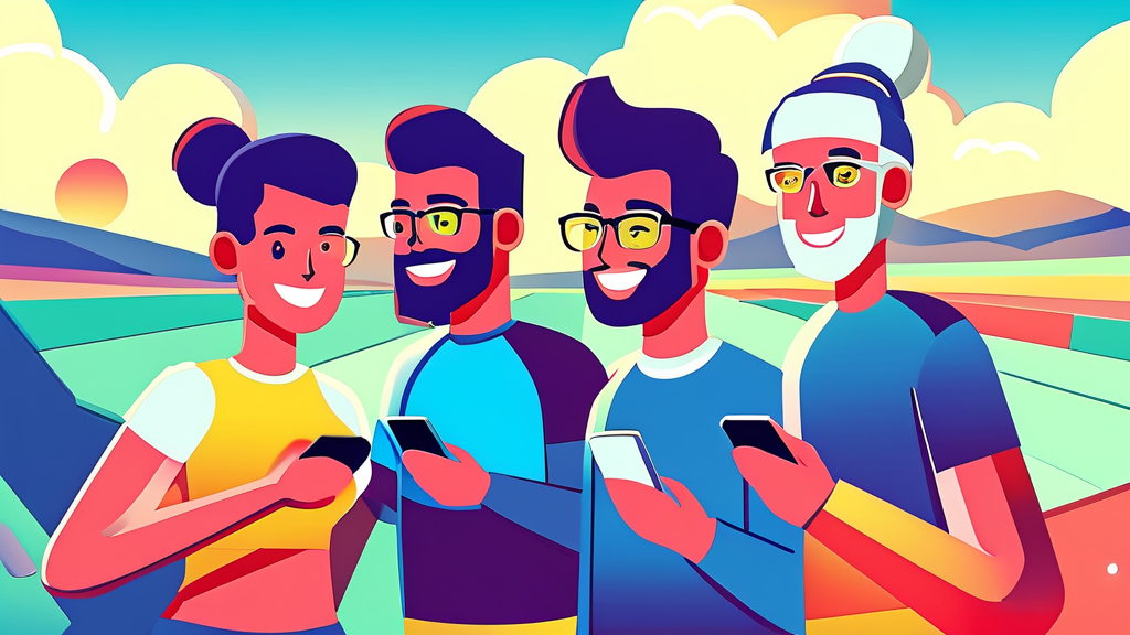 넓은 풍경과 단체 사진, 1배줌으로 완벽하게 담기 (cartoon 스타일)